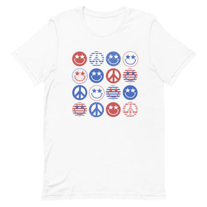 Peace Smiley Fourth of July Unisex t-shirt