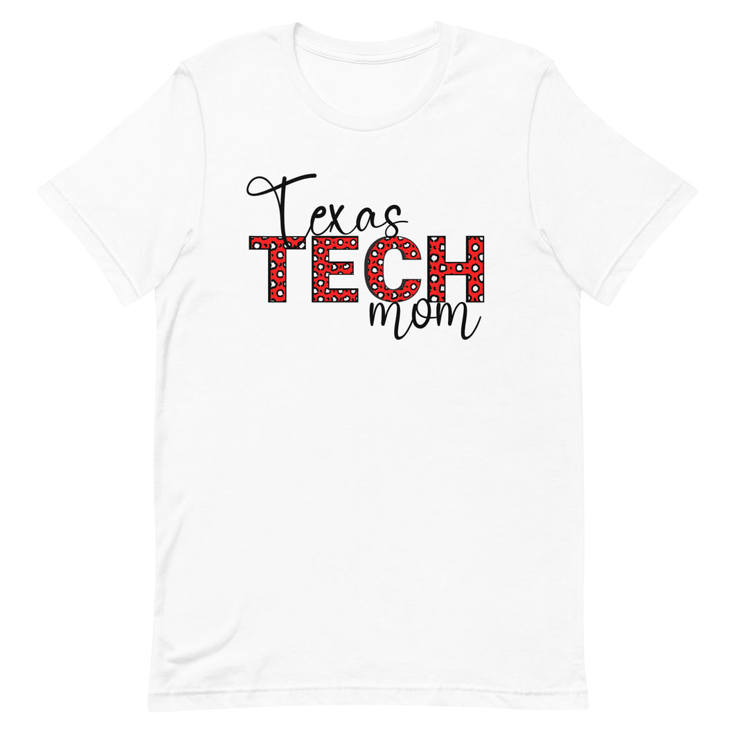 Leopard Red Texas Tech Mom Bella Canvas Unisex t-shirt