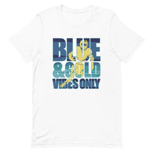 Load image into Gallery viewer, Blue and Gold Vibes Only Bella Canvas Unisex t-shirt
