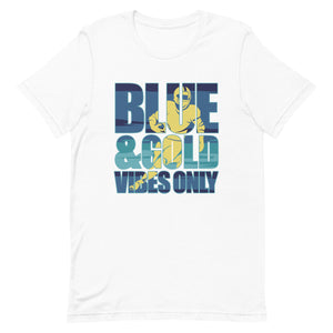 Blue and Gold Vibes Only Bella Canvas Unisex t-shirt