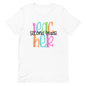 Second Grade Colorful Bella Canvas Unisex t-shirt