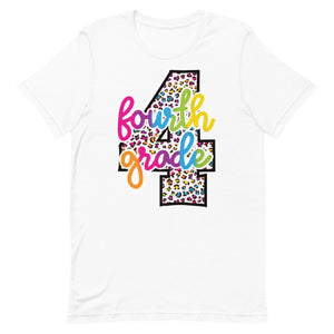 Fourth Grade Colorful Leopard Bella Canvas Unisex t-shirt