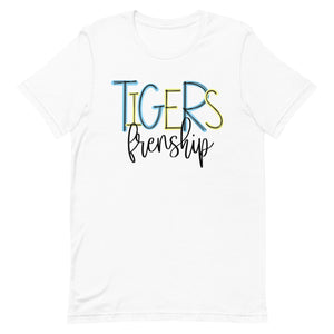 Tigers Blue Yellow Font Bella Canvas Unisex t-shirt