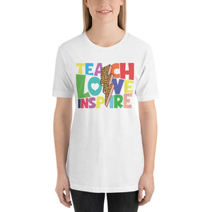 Colorful Teach Love Inspire Bella Canvas Unisex t-shirt