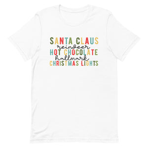 Santa Clause Christmas Lights Unisex t-shirt