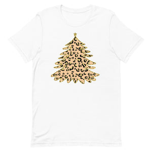 Faux Glitter Leopard Christmas Tree Unisex t-shirt