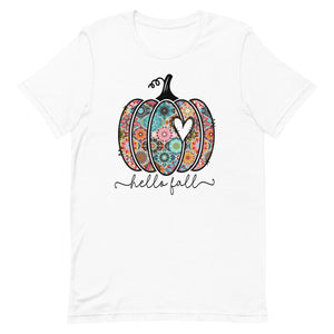 Hello Fall Pretty Pumpkin Unisex t-shirt