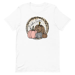 Fall Pumpkin Round Bella Canvas Unisex t-shirt