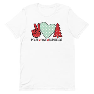 Peace Love Christmas Bella Canvas Unisex t-shirt