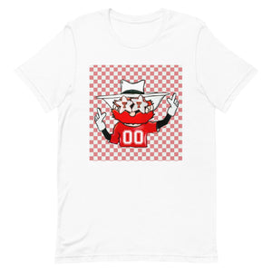 Raider Red Checkered Bella Unisex t-shirt