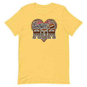 Football Mom Leopard Heart Bella Canvas Unisex t-shirt