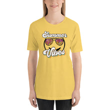 Load image into Gallery viewer, Summer Vibes Smiley Face Sunglasses Bella Canvas Unisex t-shirt
