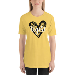 Tigers Leopard Black Heart Bella Canvas Unisex t-shirt