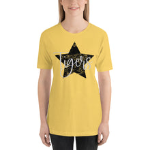 Load image into Gallery viewer, Black Distressed Tigers Star Bella Canvas Unisex t-shirt
