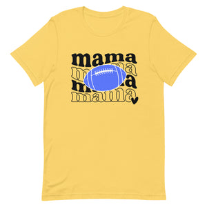 Football Mama Blue Football Bella Canvas Unisex t-shirt