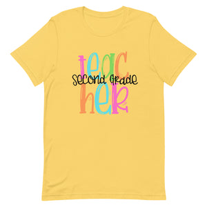 Second Grade Colorful Bella Canvas Unisex t-shirt