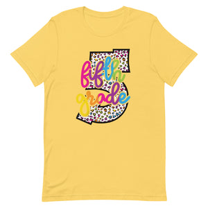 Fifth Grade Colorful Leopard Bella Canvas  Unisex t-shirt