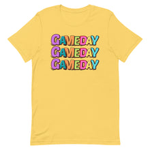 Load image into Gallery viewer, Colorful Game Day Bubble letters Bella Canvas Unisex t-shirt
