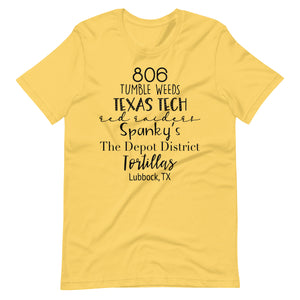 806 Lubbock Tx Bella Canvas Unisex t-shirt