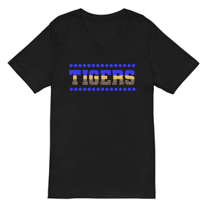 Faux Glitter Tigers Bella Canvas Unisex Short Sleeve V-Neck T-Shirt