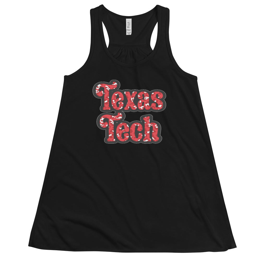 Texas Tech Red Leopard Women's Flowy Racerback Tank