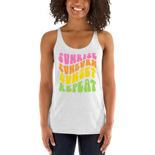 Load image into Gallery viewer, Sunrise Sunburn Sunset Repeat Bella Canvas Women&#39;s Racerback Tank
