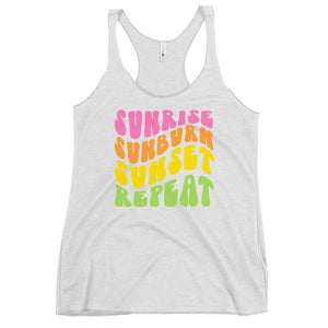 Sunrise Sunburn Sunset Repeat Bella Canvas Women's Racerback Tank