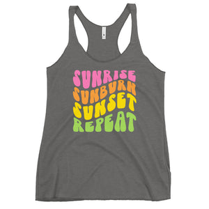 Sunrise Sunburn Sunset Repeat Bella Canvas Women's Racerback Tank