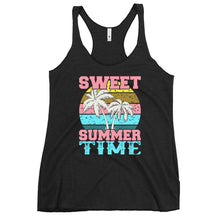 Load image into Gallery viewer, Sweet Summertime Retro Palm Bella Canvas Women&#39;s Racerback Tank
