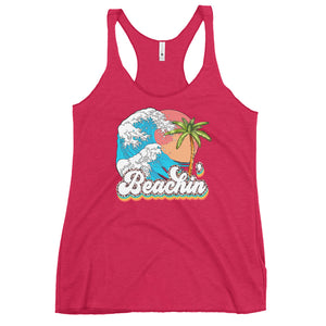 Beachin' Ocean Summer Vacation Women's Racerback Tank