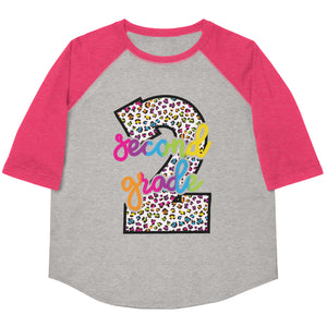 Second Grade Colorful Leopard Youth baseball shirt