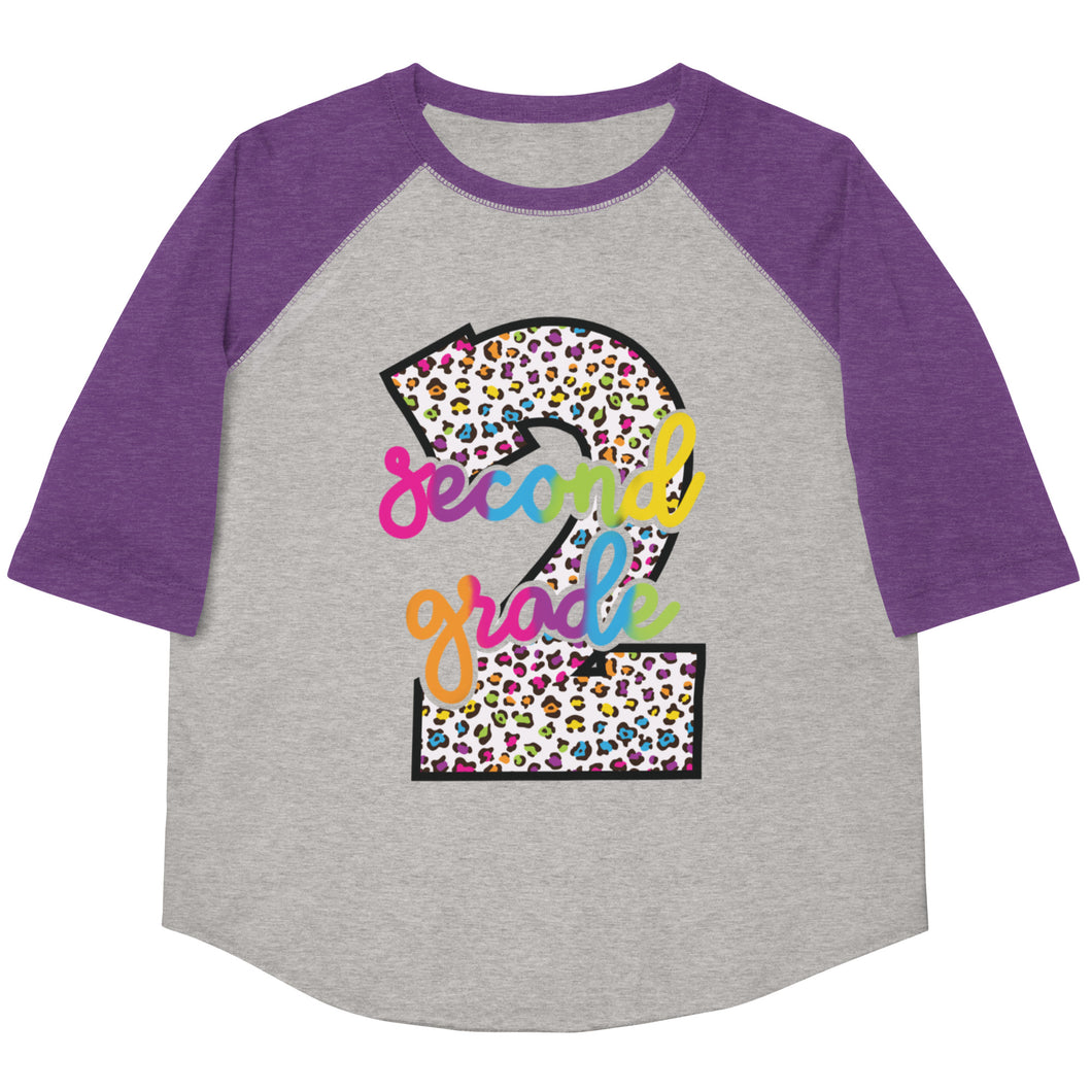 Second Grade Colorful Leopard Youth baseball shirt