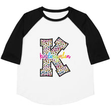 Load image into Gallery viewer, Kindergarten Colorful Leopard Youth baseball shirt

