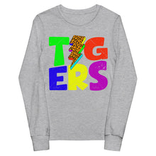 Load image into Gallery viewer, Bright bolt Tigers Youth long sleeve tee
