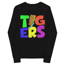 Load image into Gallery viewer, Bright bolt Tigers Youth long sleeve tee
