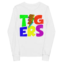 Load image into Gallery viewer, Bright bolt Tigers Youth long sleeve tee
