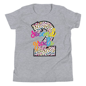Second Grade Colorful Leopard  Bella Canvas Youth Short Sleeve T-Shirt
