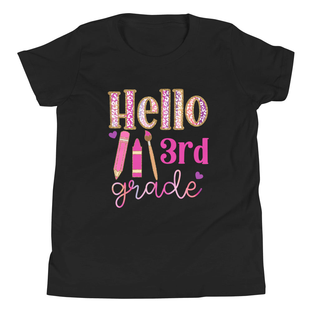 Youth Hello Third Grade Short Sleeve T-Shirt