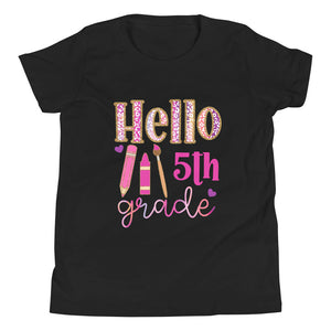 Youth Hello Fifth Grade Short Sleeve T-Shirt