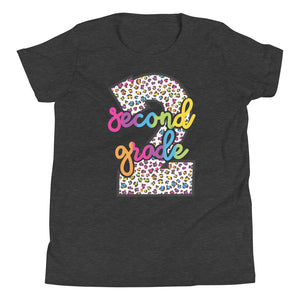 Second Grade Colorful Leopard  Bella Canvas Youth Short Sleeve T-Shirt
