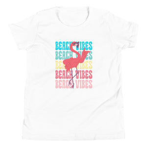 Beach Vibes Flamingo Bella Canvas YOUTH Short Sleeve T-Shirt