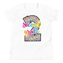 Load image into Gallery viewer, Second Grade Colorful Leopard  Bella Canvas Youth Short Sleeve T-Shirt
