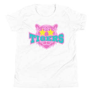 Tigers Star Eyes Mascot Youth Short Sleeve T-Shirt